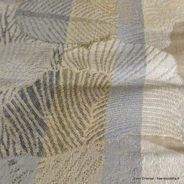 Châle homme femme laine gris marron Tous les pashminas HB35