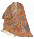 Châle oriental orange rouille laine brodée Tous les pashminas HB36