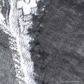 Châle laine brodée gris noir Tous les pashminas HB38