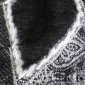 Châle laine brodée gris noir Tous les pashminas HB38