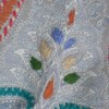 Châle gris bleuté brodé main Tous les pashminas HB45