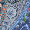 Châle bleu foncé brodé laine Tous les pashminas HB50