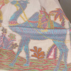 Châle en duvet laine très fine motif ethnique Nos Châles CHALF32