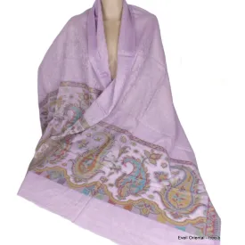 Châle violet parme en laine duvet - Châles en laine faits main