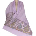 Châle violet parme en laine duvet - Châles en laine faits main