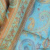 Châle turquoise rouille soie naturelle Tous les pashminas CSS92