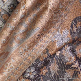 Châle en soie noir marron Tous les pashminas CSS102