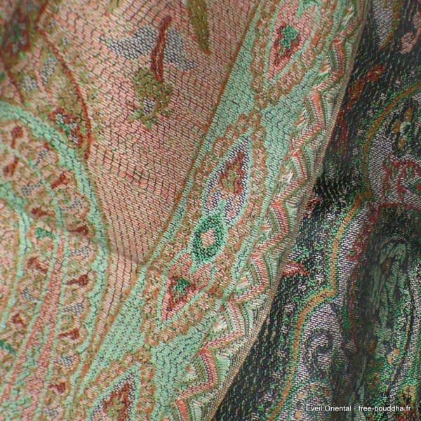 Châle en soie vert forêt Tous les pashminas CSS103