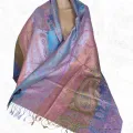 Etole mauve multicolore authentique soie - Etoles en soie naturelle