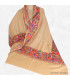 Grand châle en laine beige caramel brodé Pashminas laine et broderies NCT20