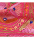 Grand châle en laine fuschia brodé perles Pashminas laine et broderies NCT19