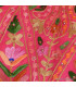 Grand châle en laine fuschia brodé perles Pashminas laine et broderies NCT19