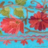Châle turquoise en laine fine brodée Pashminas laine et broderies NCT18