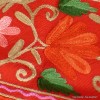 Grand châle rouge pour femme en laine fine brodée Pashminas laine et broderies NCT23