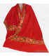 Châle pour femme rouge carmin brodé fils Pashminas laine et broderies LJ36