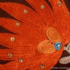 Châle en laine marron pour femme brodé perles Pashminas laine et broderies LJ32