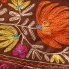 Châle en laine marron pour femme brodé perles Pashminas laine et broderies LJ32
