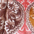 Châle laine femme écru multicolore brodé Pashminas laine et broderies CBP14