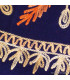Pashmina oriental bleu nuit brodé Pashminas laine et broderies CBP16