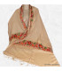 Châle laine beige rosé brodé perles Pashminas laine et broderies LJ30