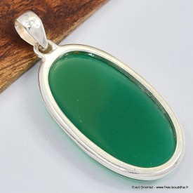 Pendentif oval Onyx vert Pendentifs pierres naturelles SK1