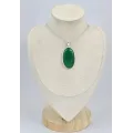 Pendentif oval Onyx vert - Pendentifs pierres naturelles