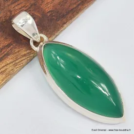Pendentif Onyx vert marquise