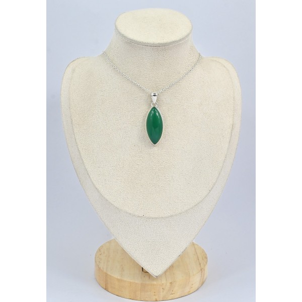 Pendentif Onyx vert marquise Pendentifs pierres naturelles SK1.1