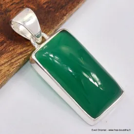 Pendentif Onyx vert cabochon - Pendentifs pierres naturelles