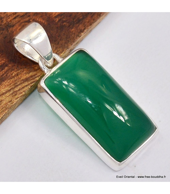 Pendentif Onyx vert cabochon Pendentifs pierres naturelles SK1.2