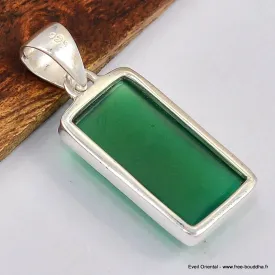 Pendentif Onyx vert cabochon - Pendentifs pierres naturelles