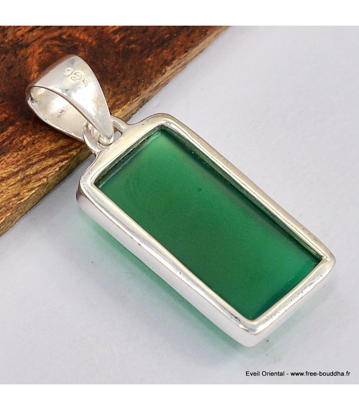 Pendentif Onyx vert cabochon Pendentifs pierres naturelles SK1.2