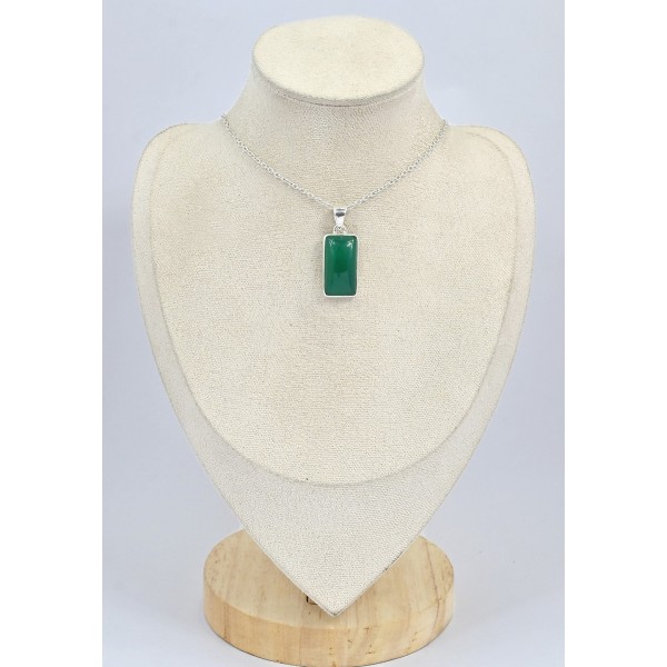 Pendentif Onyx vert rectangulaire Pendentifs pierres naturelles SK1.2