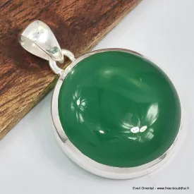 Pendentif rond en Onyx vert - Pendentifs pierres naturelles