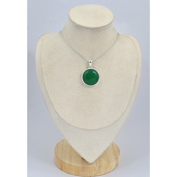 Pendentif rond en Onyx vert Pendentifs pierres naturelles SK1.3