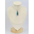 Pendentif Glaciérite blue ice forme libre - Pendentifs pierres naturelles