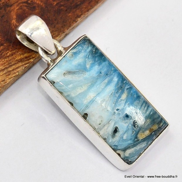 Pendentif rectangulaire en Glaciérite Pendentifs pierres naturelles SK3.4