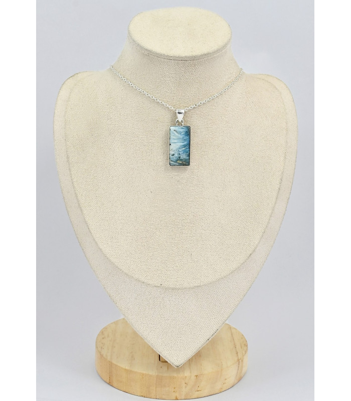 Pendentif rectangulaire en Glaciérite Pendentifs pierres naturelles SK3.4