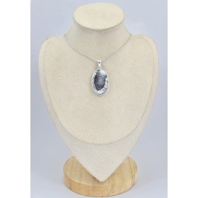 Pendentif Merlinite Opale dendritique ovale - 2 Bijoux en Opale Dendritique (Merlinite) SK5