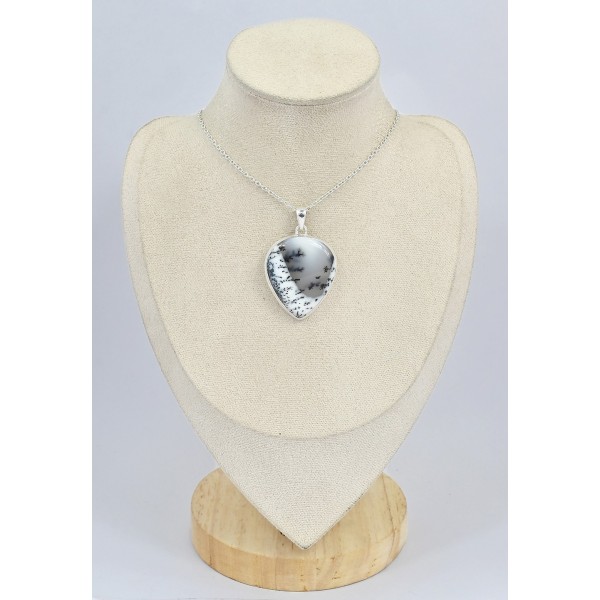 Gros pendentif goutte en Merlinite Bijoux en Opale Dendritique (Merlinite) SK5.2