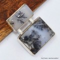 Pendentif Merlinite 2 pierres Bijoux en Opale Dendritique (Merlinite) SK5.3