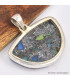 Pendentif Opale Ethiopienne sur Pyrite demi-lune Bijoux en Opale Ethiopienne SK6.1