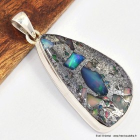 Pendentif en Opale Ethiopienne sur Pyrite Pendentifs pierres naturelles SK6.3