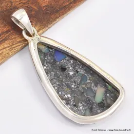 Pendentif en Opale Ethiopienne sur Pyrite - Pendentifs pierres naturelles