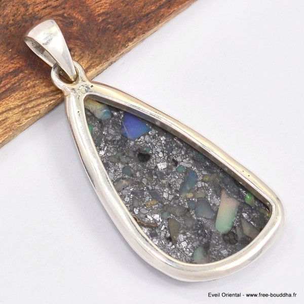 Pendentif en Opale Ethiopienne sur Pyrite  Pendentifs pierres naturelles SK6.3