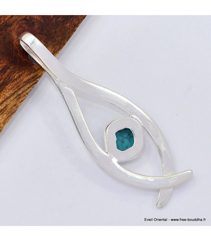 Pendentif design Turquoise Kingman brute Pendentifs pierres naturelles SK8
