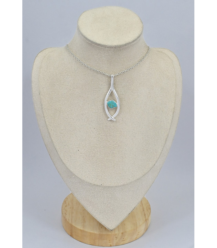 Pendentif design Turquoise Kingman brute Pendentifs pierres naturelles SK8
