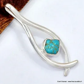 Pendentif en pierre naturelle Turquoise Kingman brute - Pendentifs pierres naturelles