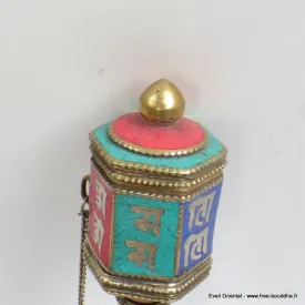Moulin à prières tibétain 16 cm - Objets rituels bouddhistes