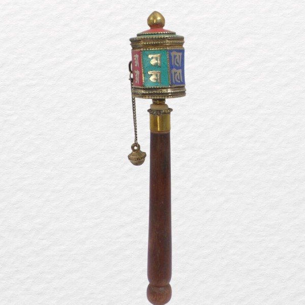 Moulin à prières tibétain 16 cm Objets rituels bouddhistes 6111.16